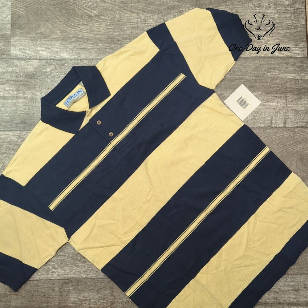 Horizon Striped Polo Shirt Size L